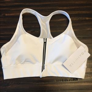 Athleta Sports Bra zipper front, mesh back Medium